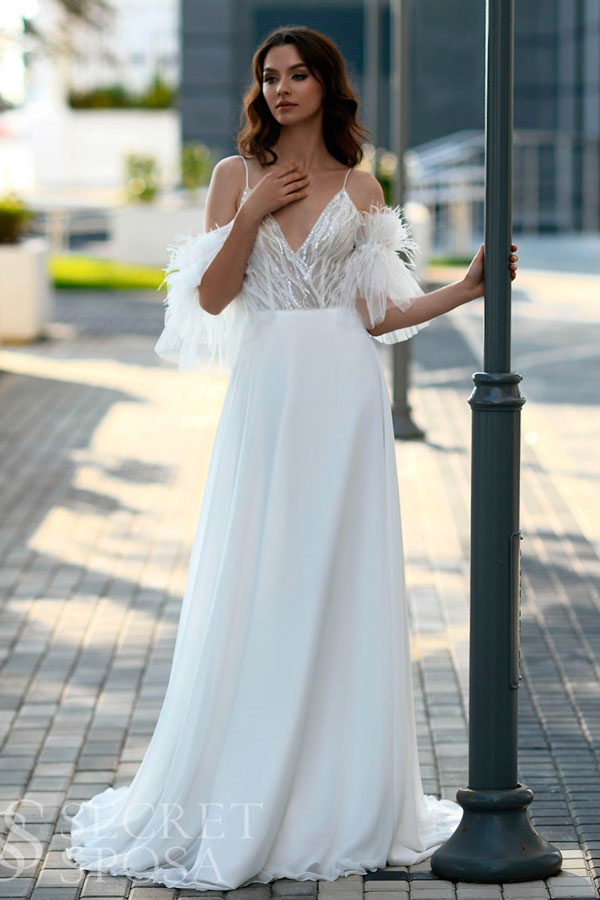шифоновое свадебное платье