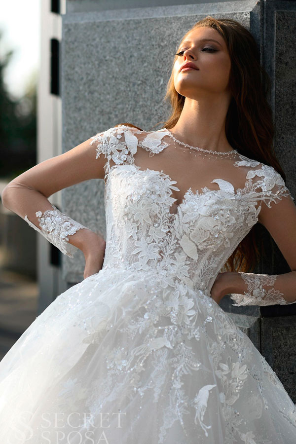 закрытое свадебное платье
