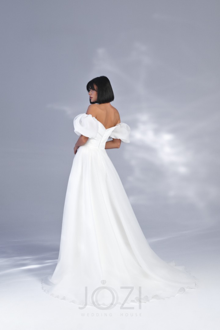 Свадебное платье Наоми А-силуэт, 2022 год, Для беременных, Легкие, С корсетом, С открытой спиной, Со шлейфом