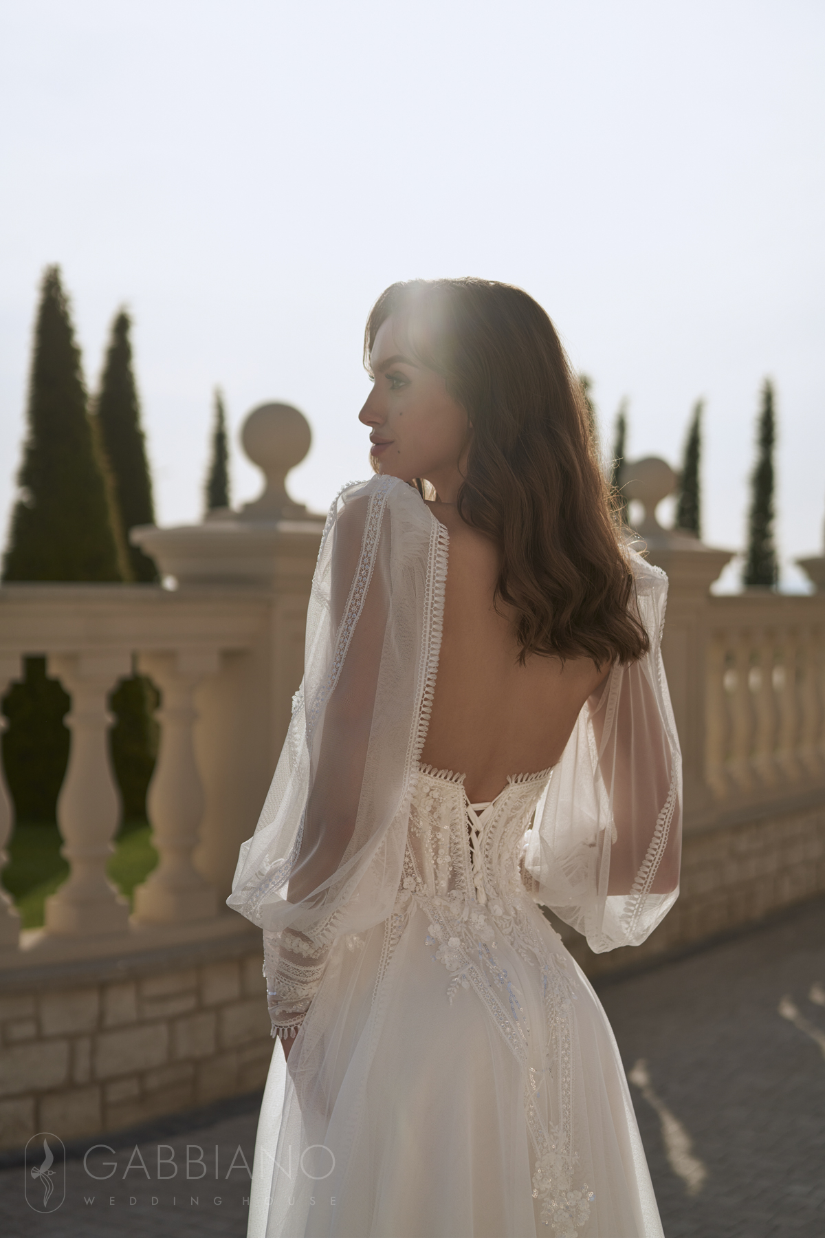 Свадебное платье Керис А-силуэт, 2023 год, Со шлейфом, С корсетом
